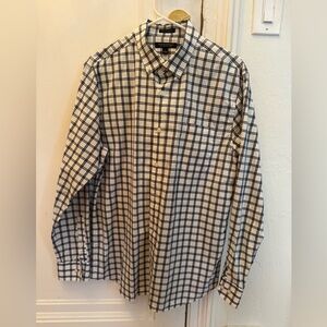 Banana Republic Navy and White Casual Button Down Shirt size Large